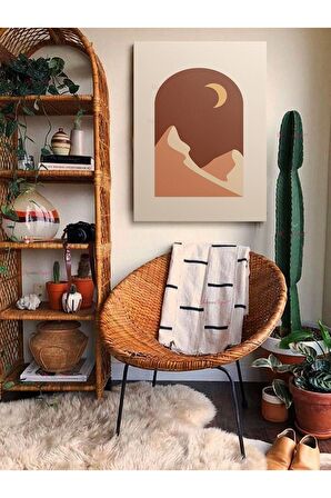 Soyut Dekoratif Vintange Retro Bohe Bohem Boho Art Vektorel Abstract Minimalist Canvas Kanvas Tablo