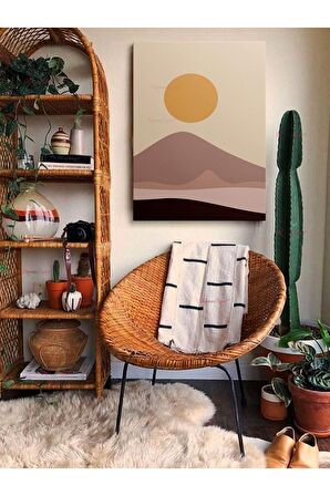 Soyut Dekoratif Vintange Retro Bohe Bohem Boho Art Vektorel Abstract Minimalist Canvas Kanvas Tablo