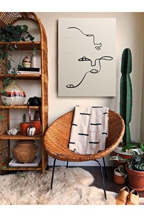 Soyut Dekoratif Vintange Retro Bohe Bohem Boho Art Vektorel Abstract Minimalist Canvas Kanvas Tablo