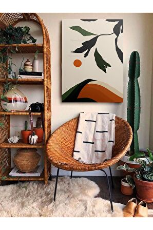 Soyut Dekoratif Vintange Retro Bohe Bohem Boho Art Vektorel Abstract Minimalist Canvas Kanvas Tablo