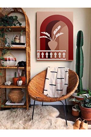 Soyut Dekoratif Vintange Retro Bohe Bohem Boho Art Vektorel Abstract Minimalist Canvas Kanvas Tablo