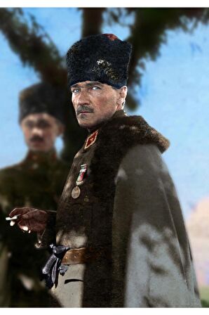 Atatürk Cephede Renkli Kanvas Kanvas Canvas Tablo