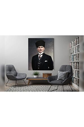 Atatürk Takım Elbiseli Kanvas Kanvas Canvas Tablo