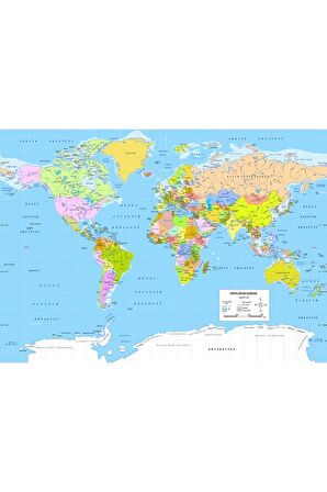 Siyasi Dünya Haritası Kanvas Kanvas Canvas Tablo