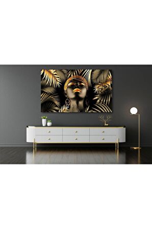 Yaldızlı Modern Arap Kadın Kanvas Kanvas Canvas Tablo