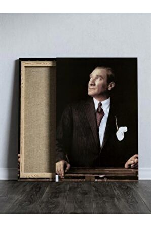 Mustafa Kemal Atatürk Siyah Beyaz Kanvas Tablo
