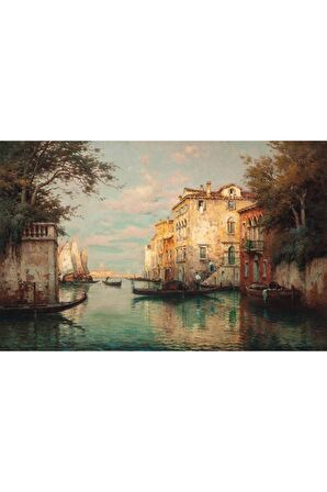 Nostalji Yağlı Boya Görünümlü Kanvas Kanvas Canvas Tablo