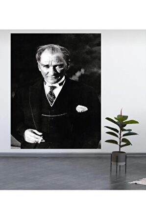 Atatürk Siyah Beyaz Takım Elbiseli Kanvas Kanvas Canvas Tablo