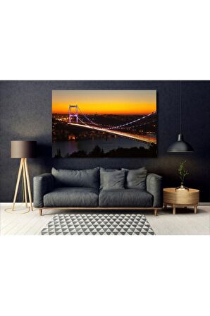 Istanbul Köprü Gece Işıklar Manzara Kanvas Kanvas Canvas Tablo