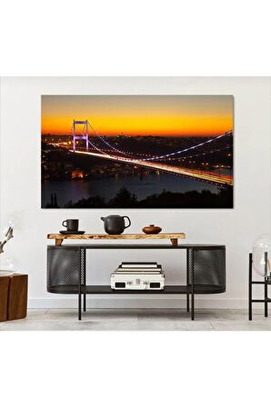 Istanbul Köprü Gece Işıklar Manzara Kanvas Kanvas Canvas Tablo