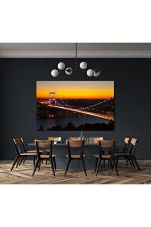 Istanbul Köprü Gece Işıklar Manzara Kanvas Kanvas Canvas Tablo
