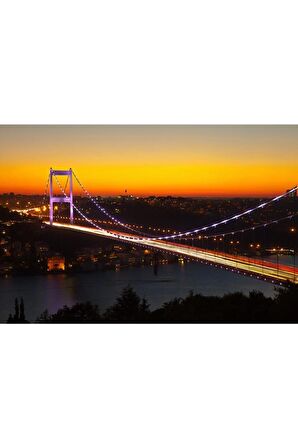 Istanbul Köprü Gece Işıklar Manzara Kanvas Kanvas Canvas Tablo