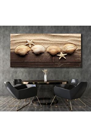 Deniz Kabukları Ve Deniz Yıldızı Kanvas Kanvas Canvas Tablo