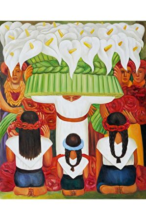 Diego Rivera Çiçek Festivali Santa Anita Ziyafeti Kanvas Kanvas Canvas Tablo