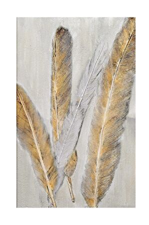 Kanvas Tablo Gold In Fur Gold Tüyler Dekoratif Moda Duvar Dekorasyon Tablo 70x100 Cm