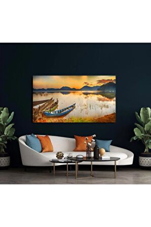 Manzara Ve Kayıklar Kanvas Kanvas Canvas Tablo