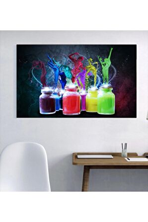 Renkli Kavanozlar Dans Eden Boyalar Kanvas Kanvas Canvas Tablo