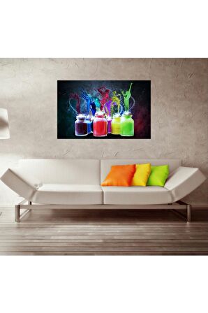Renkli Kavanozlar Dans Eden Boyalar Kanvas Kanvas Canvas Tablo