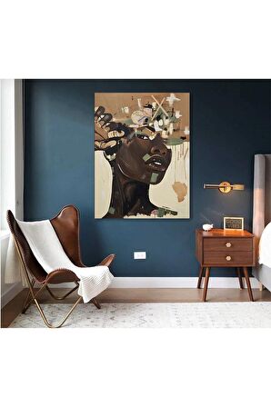 Afrika Soyut Kadın Kanvas Kanvas Canvas Tablo