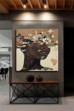 Afrika Soyut Kadın Kanvas Kanvas Canvas Tablo