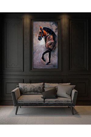 Yağlı Boya Görünümlü Asil At Kanvas Kanvas Canvas Tablo