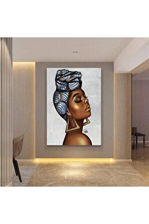 Modern Siyahi Kadın Kanvas Kanvas Canvas Tablo