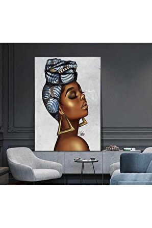 Modern Siyahi Kadın Kanvas Kanvas Canvas Tablo