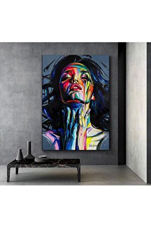 Renkli Dekoratif Kadın Kanvas Kanvas Canvas Tablo