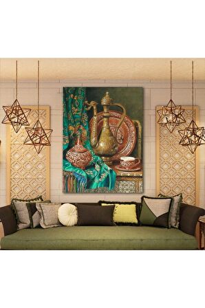 Osmanlı Dönemi Testi Sanat Eseri Kanvas Gülen Tablo