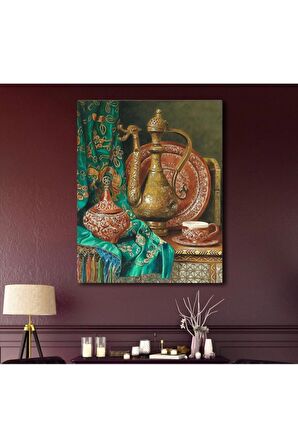 Osmanlı Dönemi Testi Sanat Eseri Kanvas Gülen Tablo