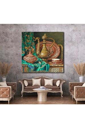 Osmanlı Dönemi Testi Sanat Eseri Kanvas Gülen Tablo