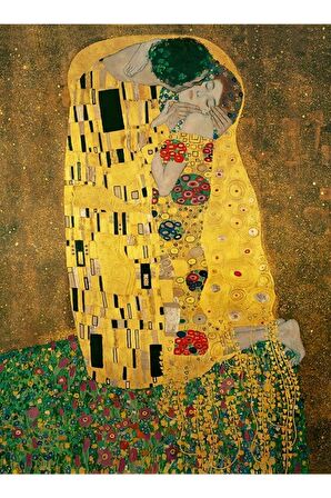 Gustav Klimt Öpücük Kanvas Gülen Tablo