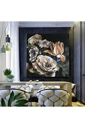 Modern Çiçek Kanvas Gülen Tablo