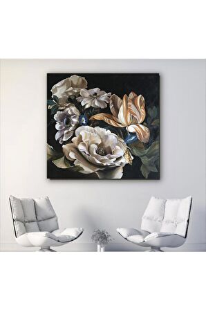 Modern Çiçek Kanvas Gülen Tablo
