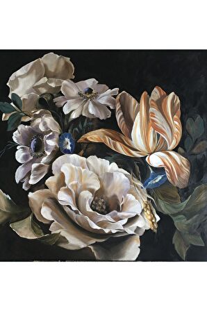 Modern Çiçek Kanvas Gülen Tablo