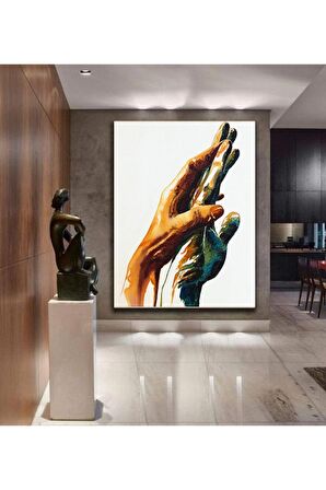 Kavuşan Eller Kanvas Gülen Tablo