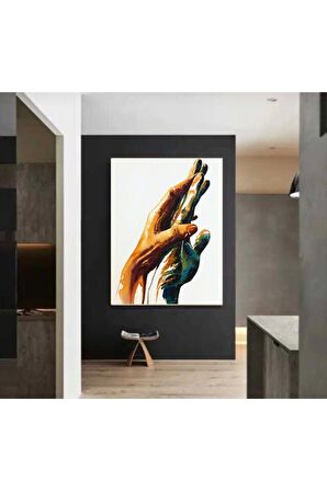 Kavuşan Eller Kanvas Gülen Tablo