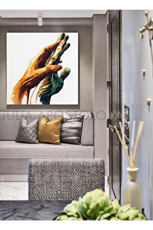 Kavuşan Eller Kanvas Gülen Tablo