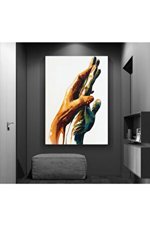 Kavuşan Eller Kanvas Gülen Tablo