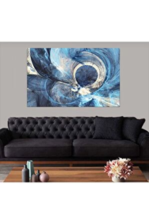 Mavi Soyut Kanvas Gülen Tablo