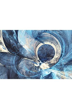 Mavi Soyut Kanvas Gülen Tablo