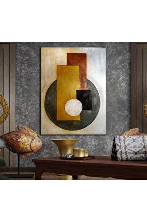 Şekilsel Soyut Kanvas Gülen Tablo