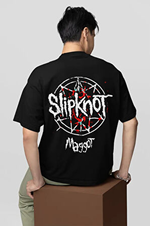 Slipknot Maggot Baskılı Unisex Oversize Müzik Grubu Tişört