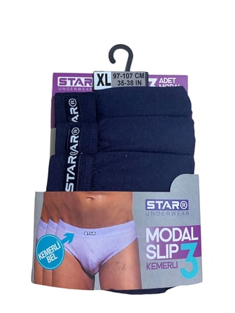 Star 109 Erkek 3'lü Modal Slip