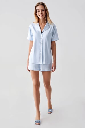 Freshness 324 Kadın 4'Lü Sabahlıklı Şorlu Pijama Takımı