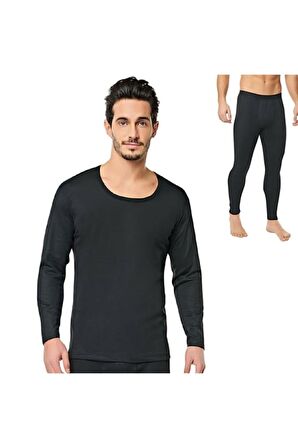 Erkek Siyah Termal Takım Alt Üst