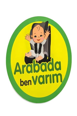DİKKAT ARABADA BEBEK VAR ARABA ÇIKARTMASI 15 X 15 CM (STİCKER)