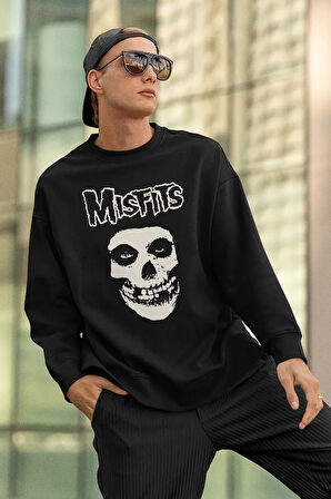 Misfits Baskılı Unisex Oversize Rock Metal Sweatshirt