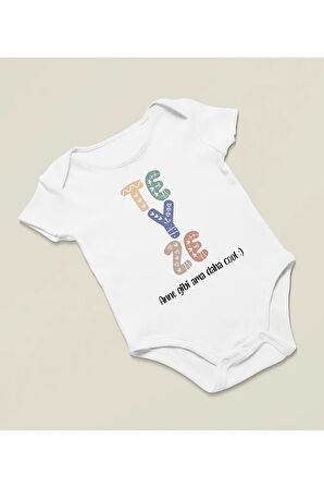 Teyze Anne Gibi Ama Daha Cool Yazılı Pamuklu Yumuşak Unisex Çıtçıtlı Body Zıbın