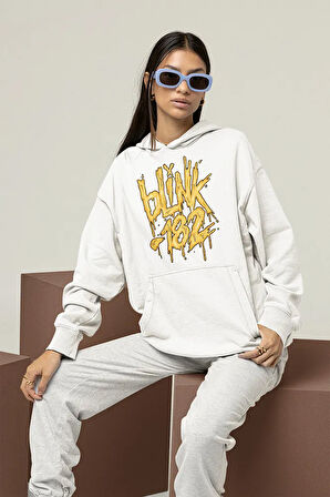 Özel Tasarım Blink-182 Yazılı Unisex Oversize Hoodie